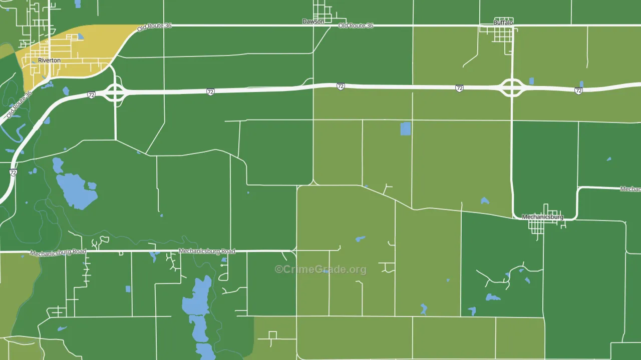 62520, IL Map of Drug-Related Crime Rates