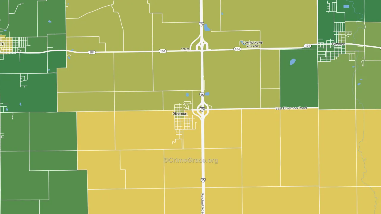 62530, IL Map of Drug-Related Crime Rates