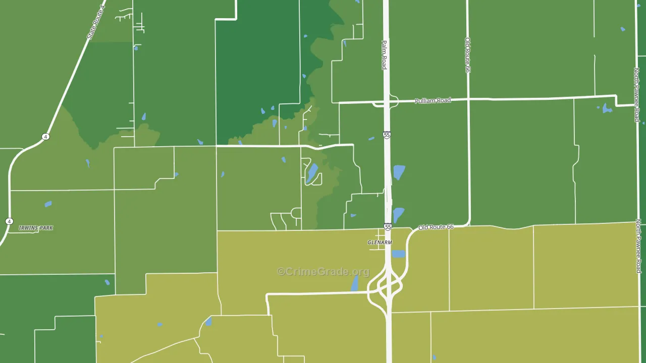 62536, IL Map of Drug-Related Crime Rates