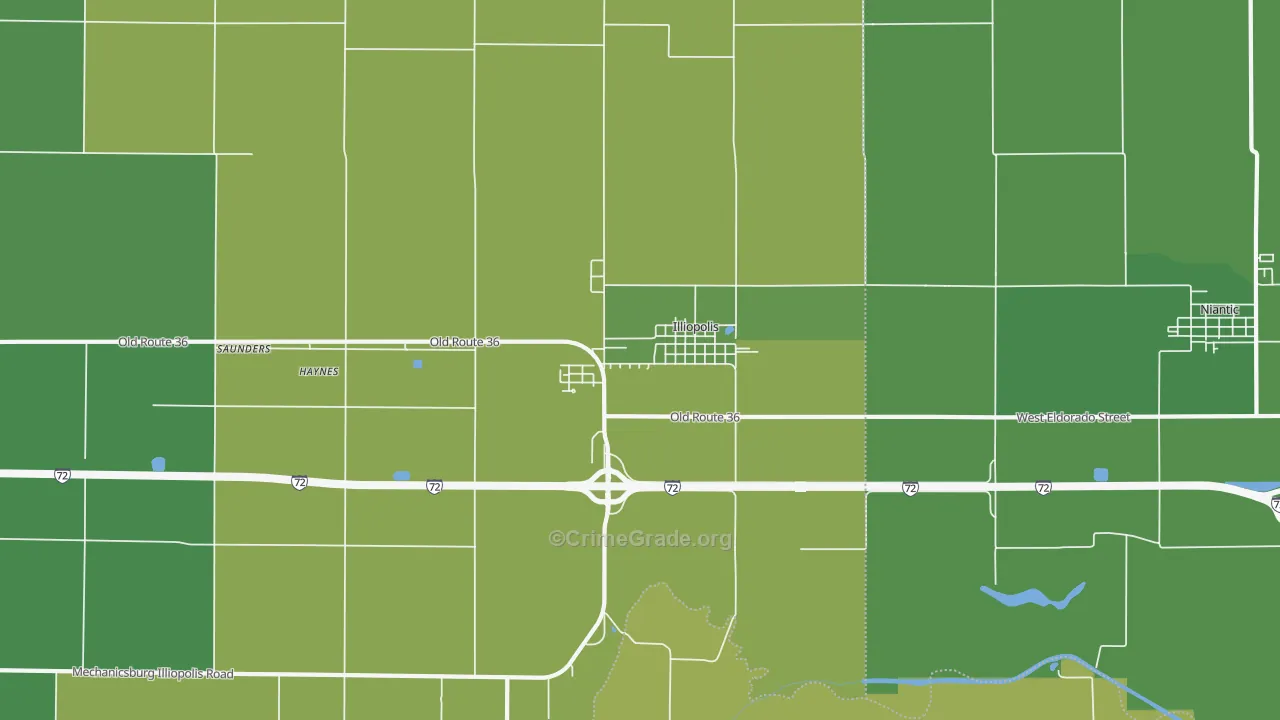 62539, IL Map of Drug-Related Crime Rates