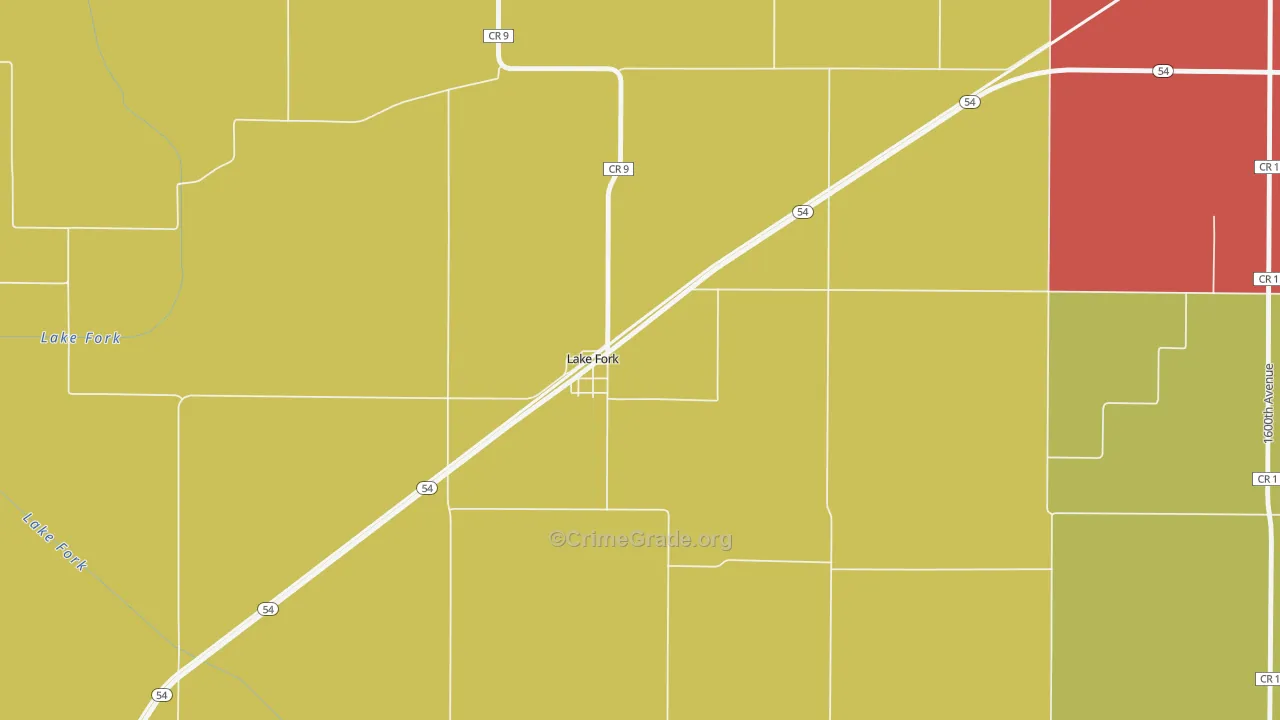 62541, IL Map of Drug-Related Crime Rates