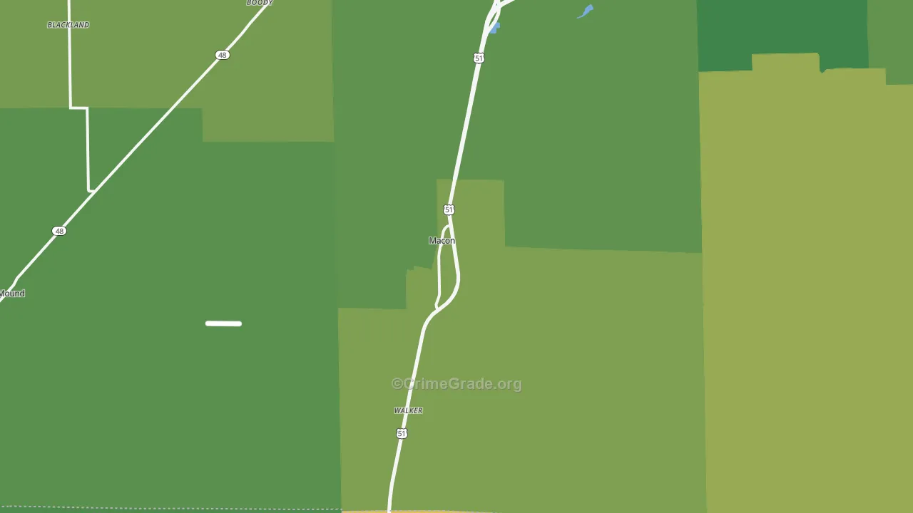 62544, IL Map of Drug-Related Crime Rates