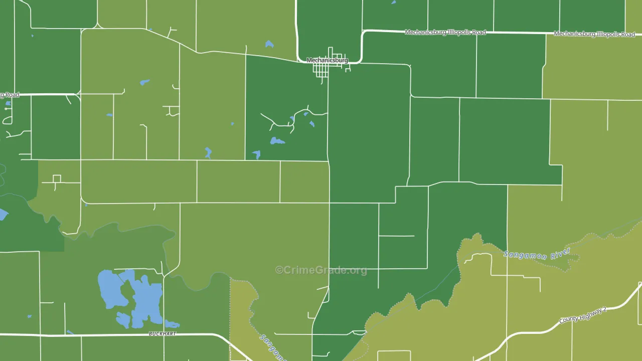 62545, IL Map of Drug-Related Crime Rates