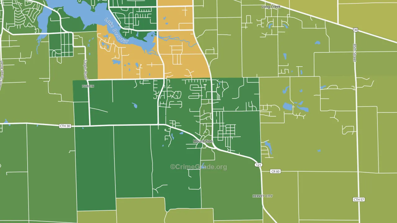 62549, IL Map of Drug-Related Crime Rates