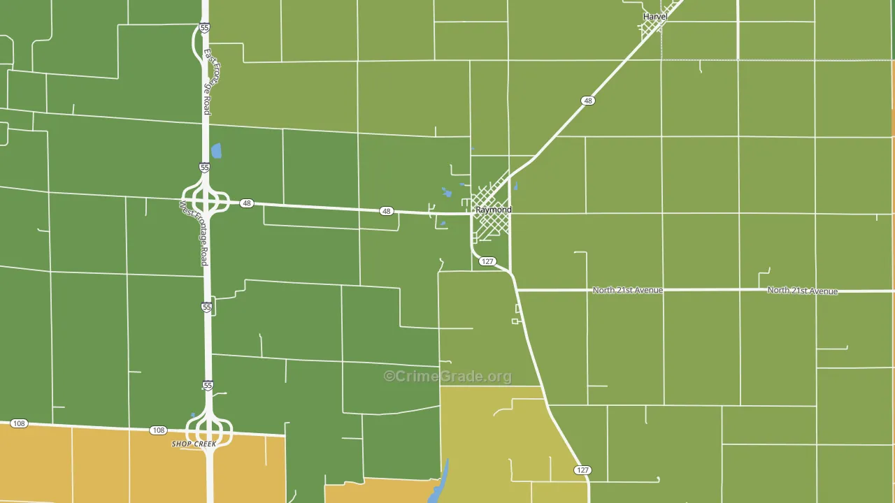 62560, IL Map of Drug-Related Crime Rates