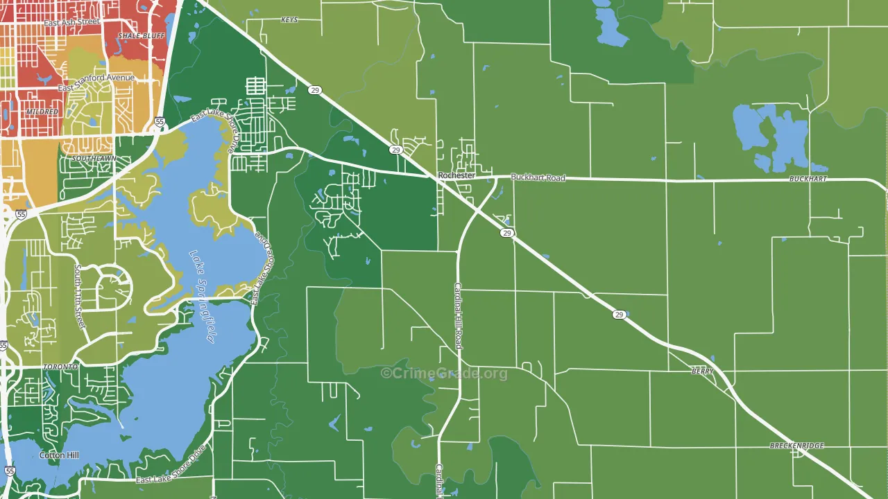 62563, IL Map of Drug-Related Crime Rates