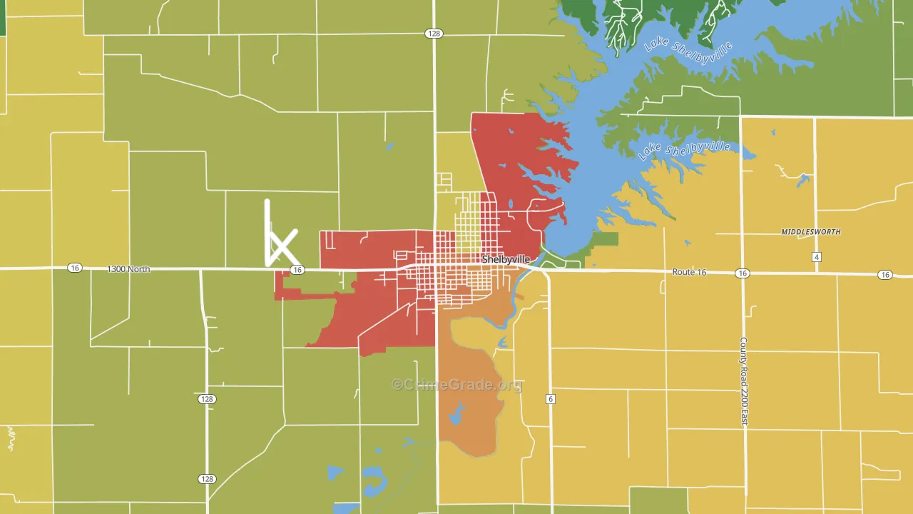 62565, IL Map of Drug-Related Crime Rates