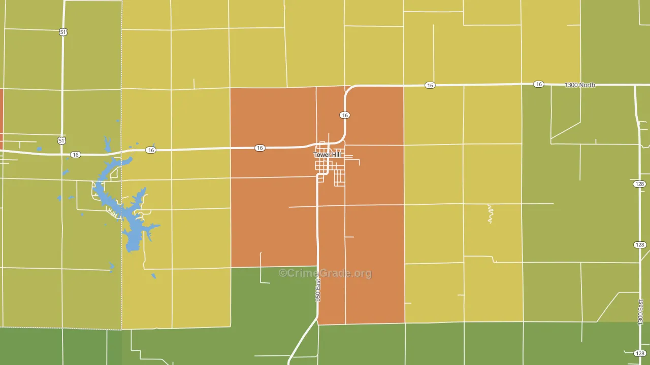 62571, IL Map of Drug-Related Crime Rates