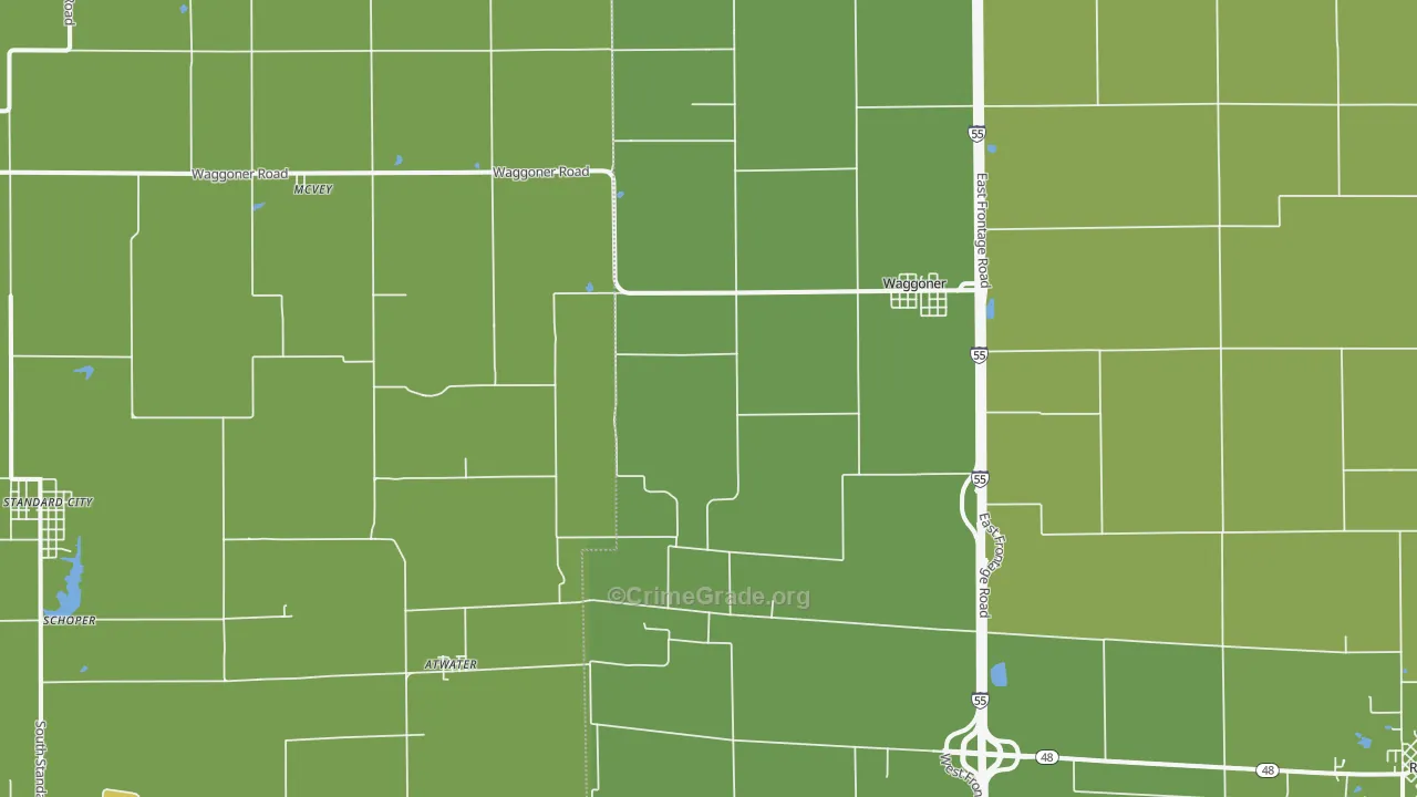 62572, IL Map of Drug-Related Crime Rates