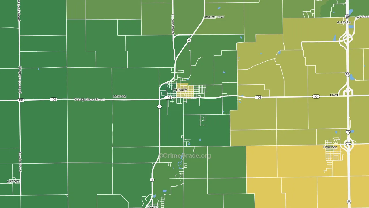 62615, IL Map of Drug-Related Crime Rates