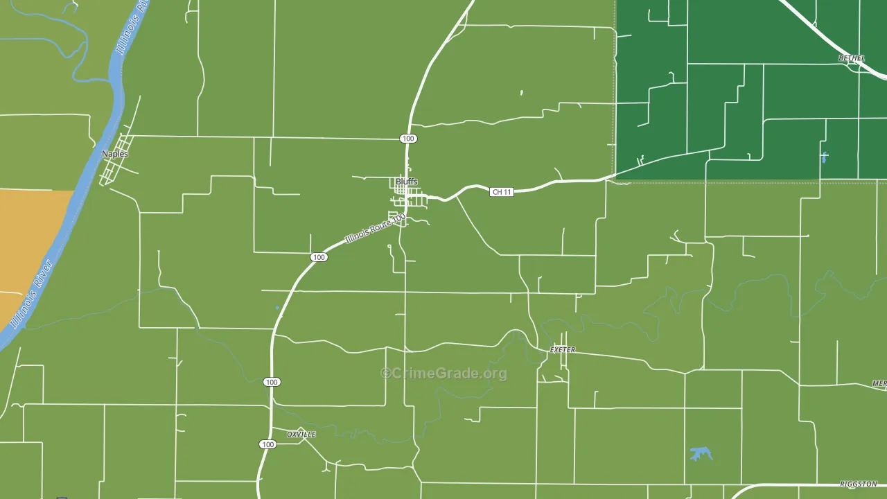 62621, IL Map of Drug-Related Crime Rates