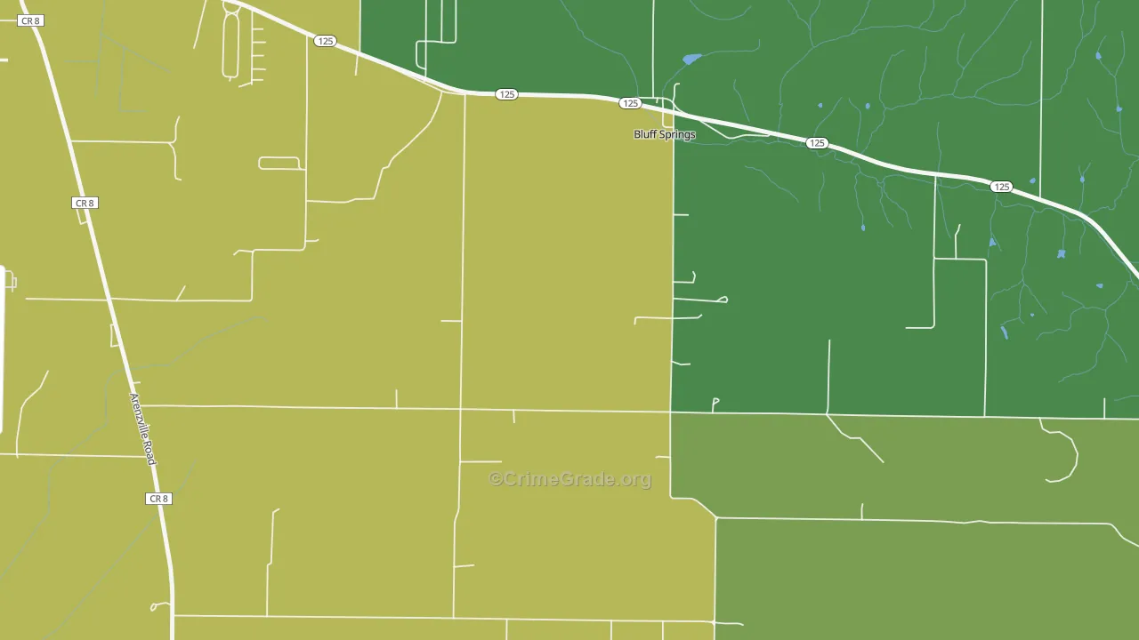 62622, IL Map of Drug-Related Crime Rates