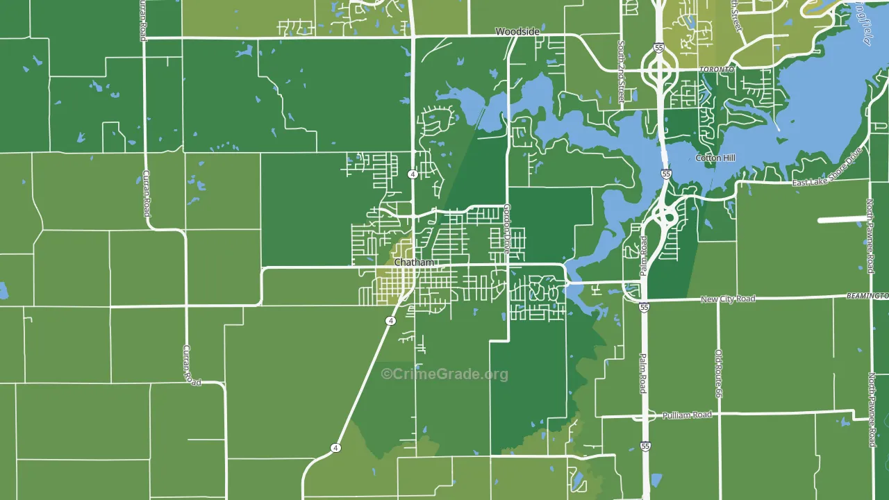 62629, IL Map of Drug-Related Crime Rates