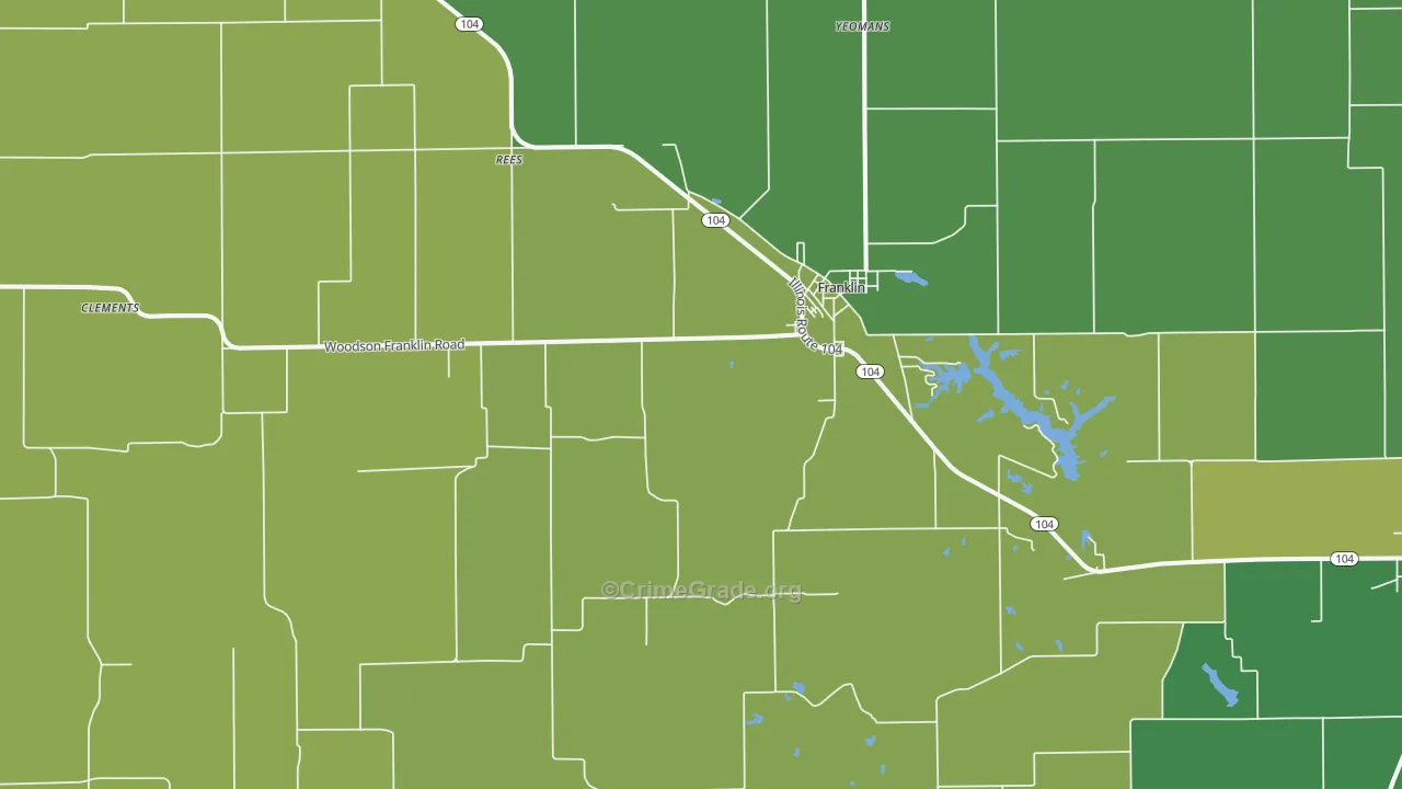 62638, IL Map of Drug-Related Crime Rates