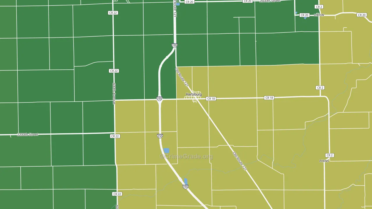 62643, IL Map of Drug-Related Crime Rates