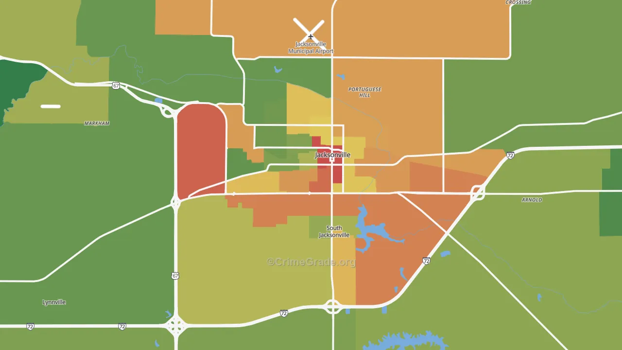 62650, IL Map of Drug-Related Crime Rates