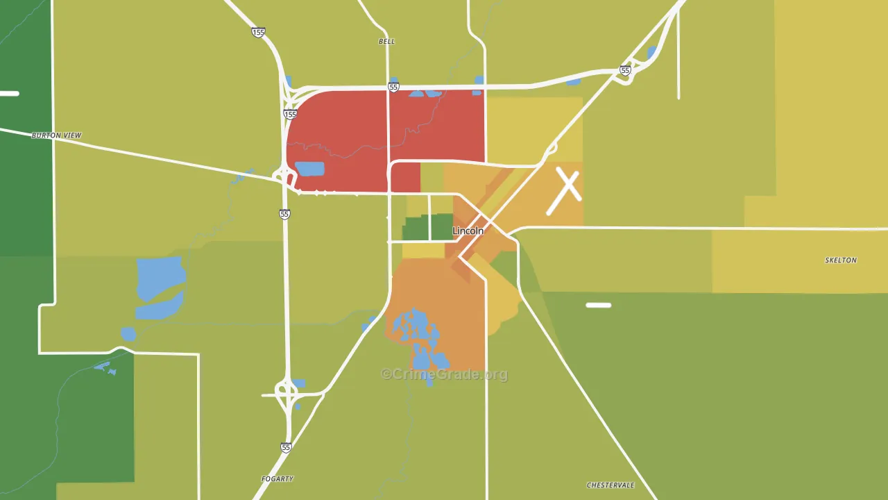 62656, IL Map of Drug-Related Crime Rates