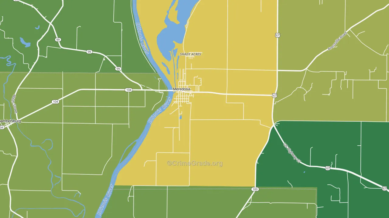 62665, IL Map of Drug-Related Crime Rates