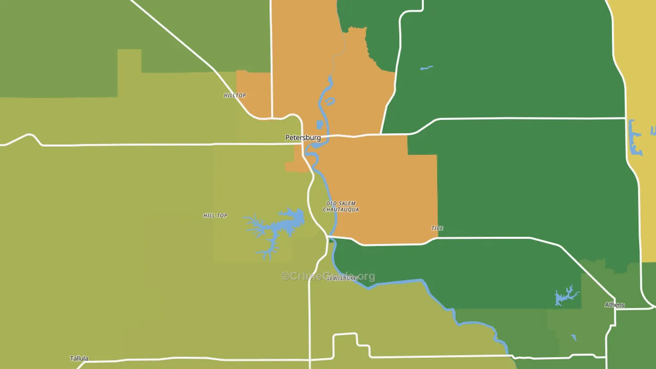 62675, IL Map of Drug-Related Crime Rates