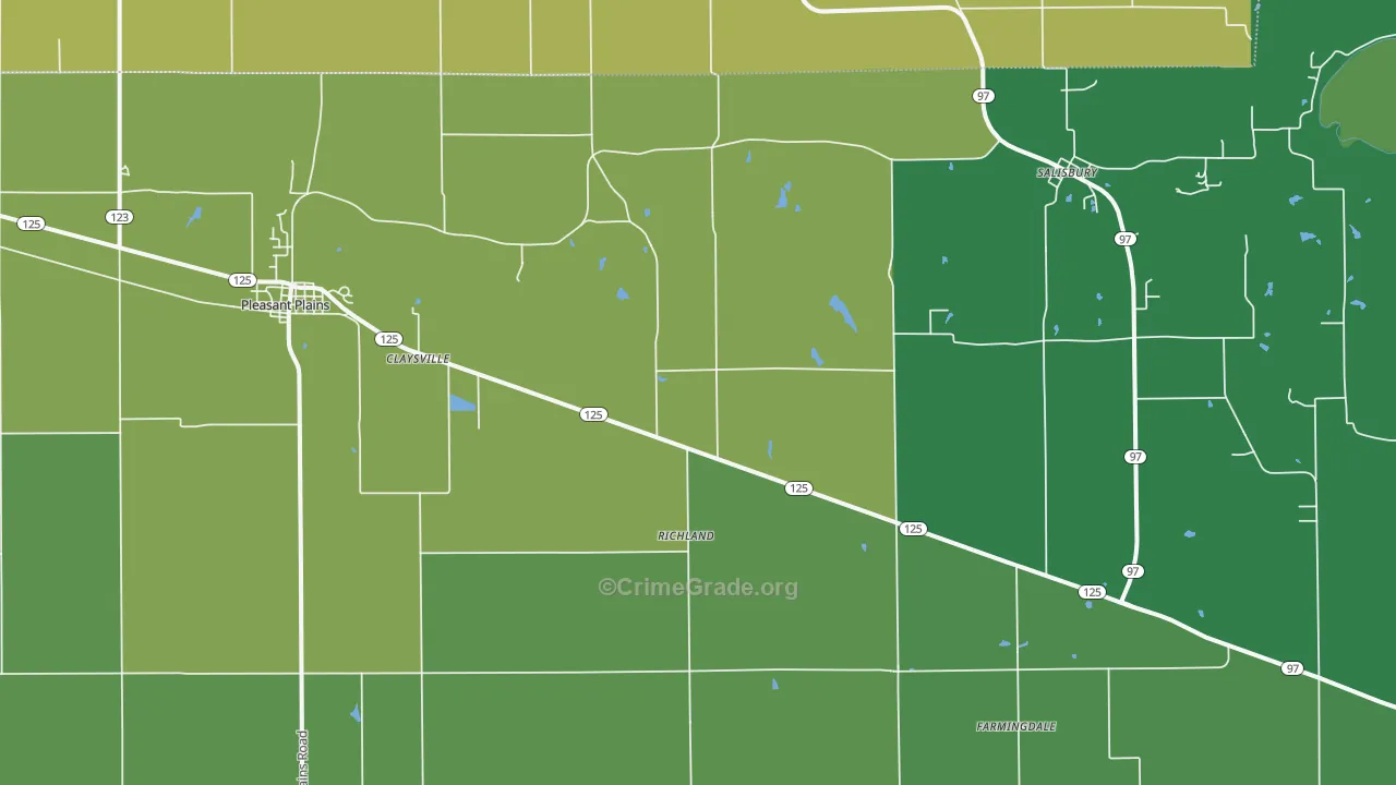 62677, IL Map of Drug-Related Crime Rates