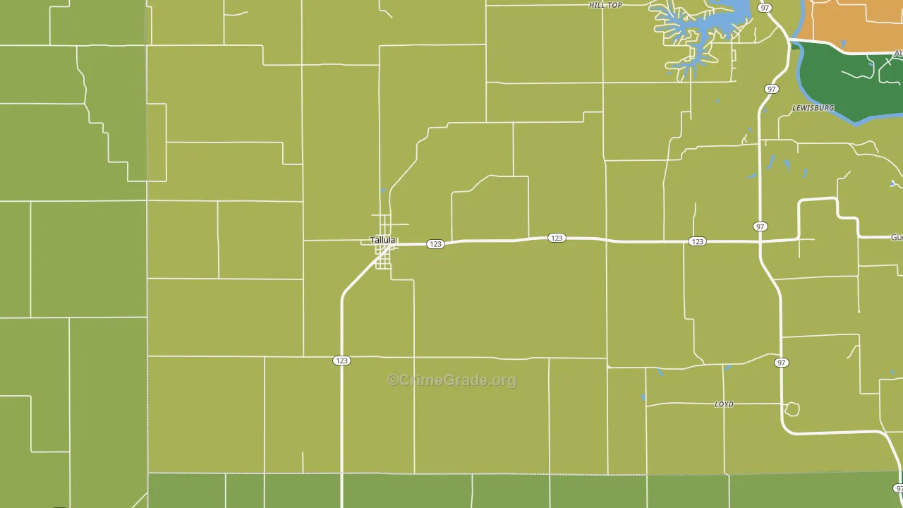 62688, IL Map of Drug-Related Crime Rates
