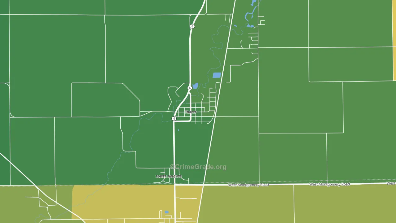62689, IL Map of Drug-Related Crime Rates