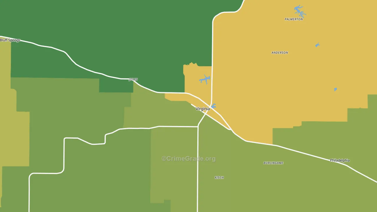 62691, IL Map of Drug-Related Crime Rates