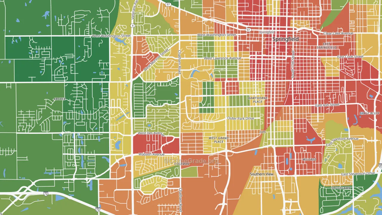 62704, IL Map of Drug-Related Crime Rates
