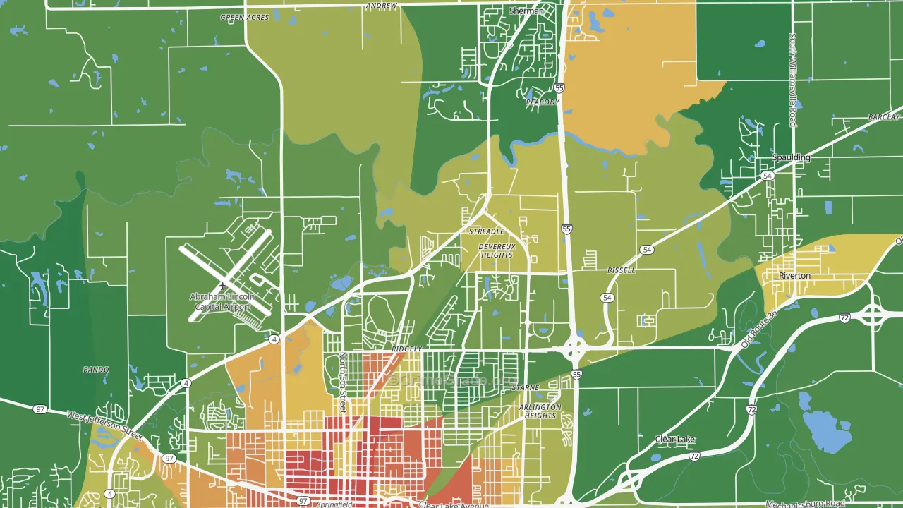 62707, IL Map of Drug-Related Crime Rates