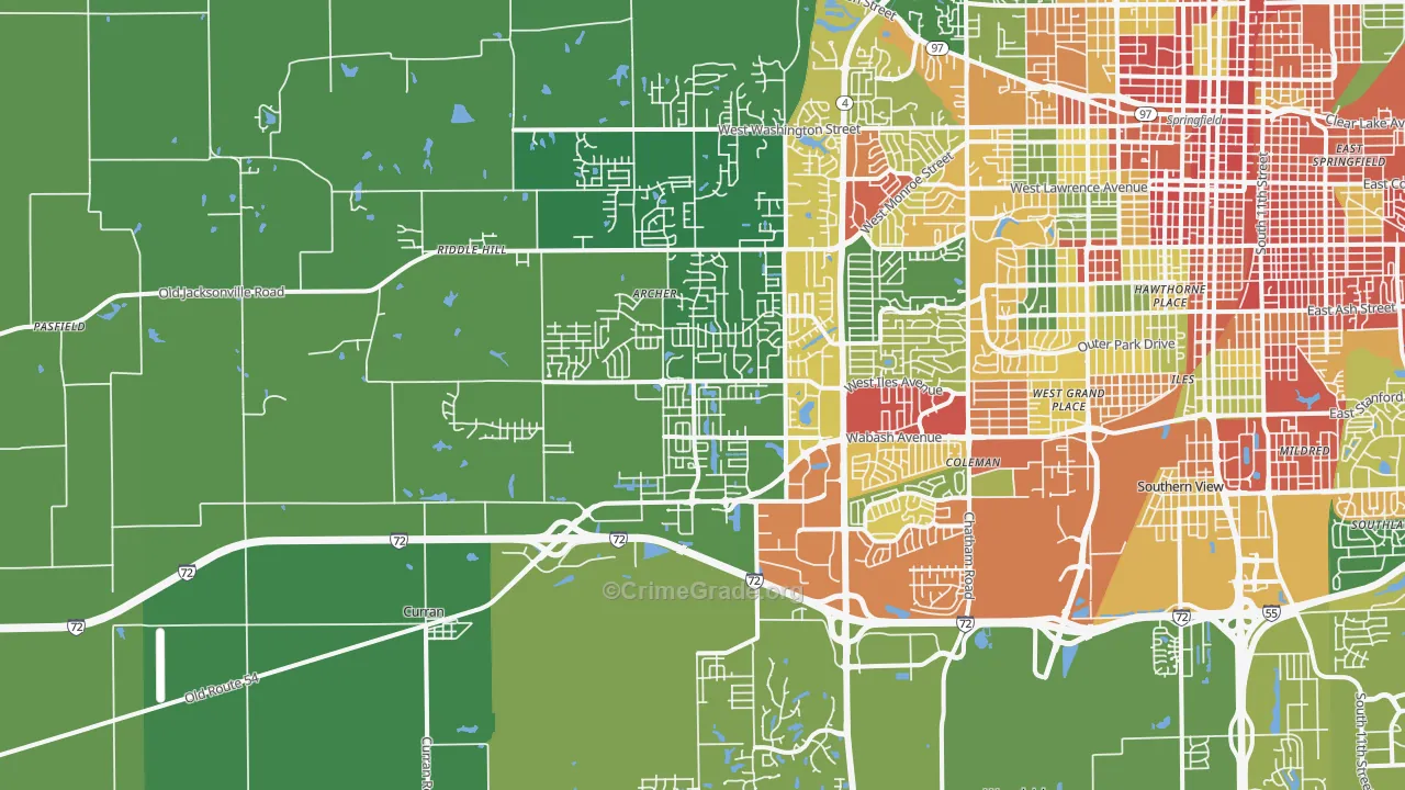 62711, IL Map of Drug-Related Crime Rates