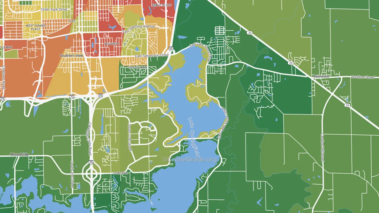 62712, IL Map of Drug-Related Crime Rates