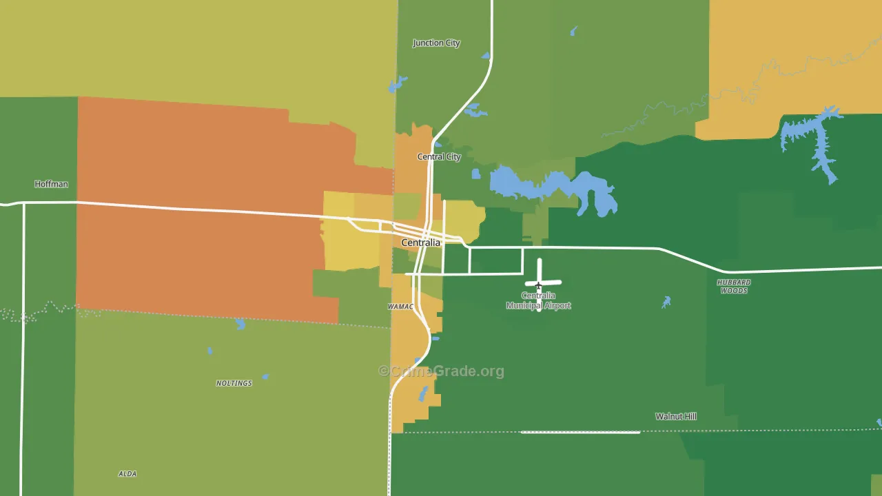 62801, IL Map of Drug-Related Crime Rates