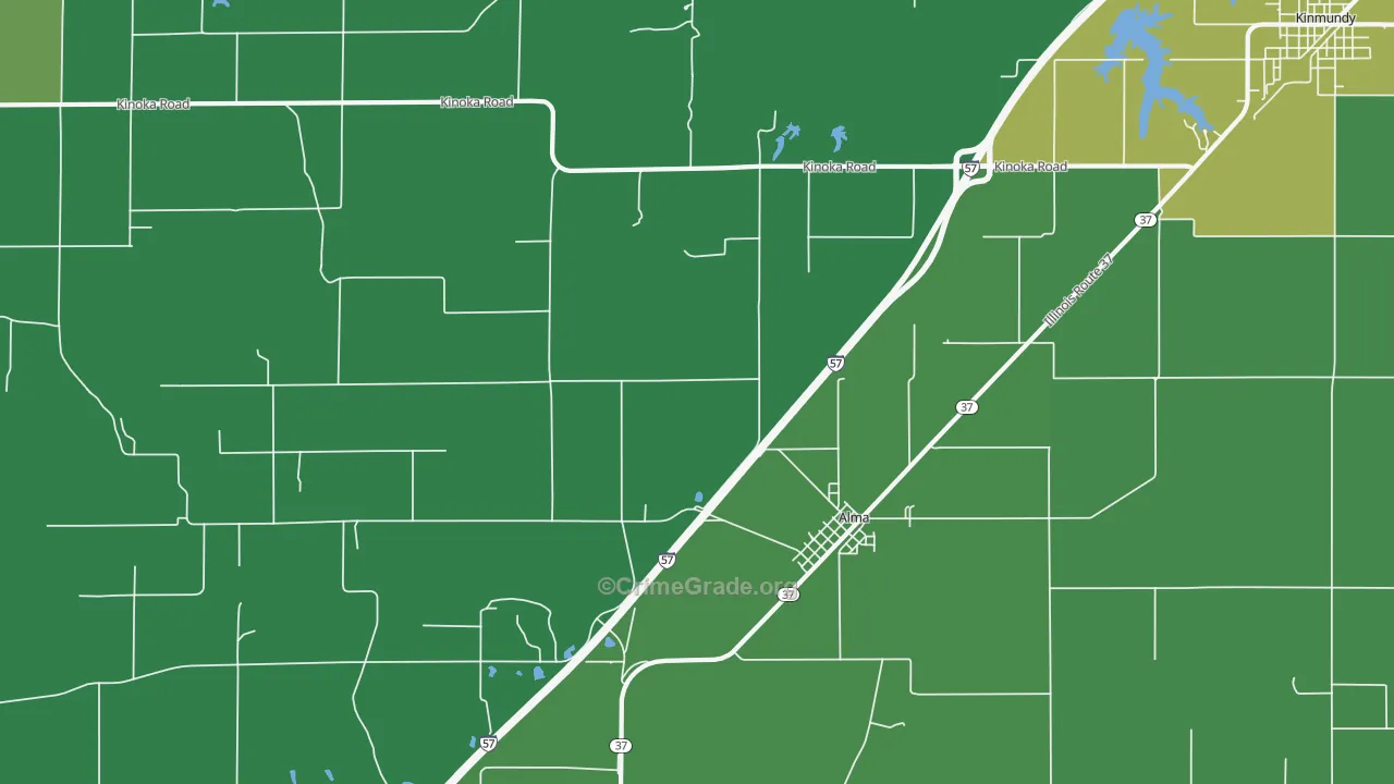 62807, IL Map of Drug-Related Crime Rates