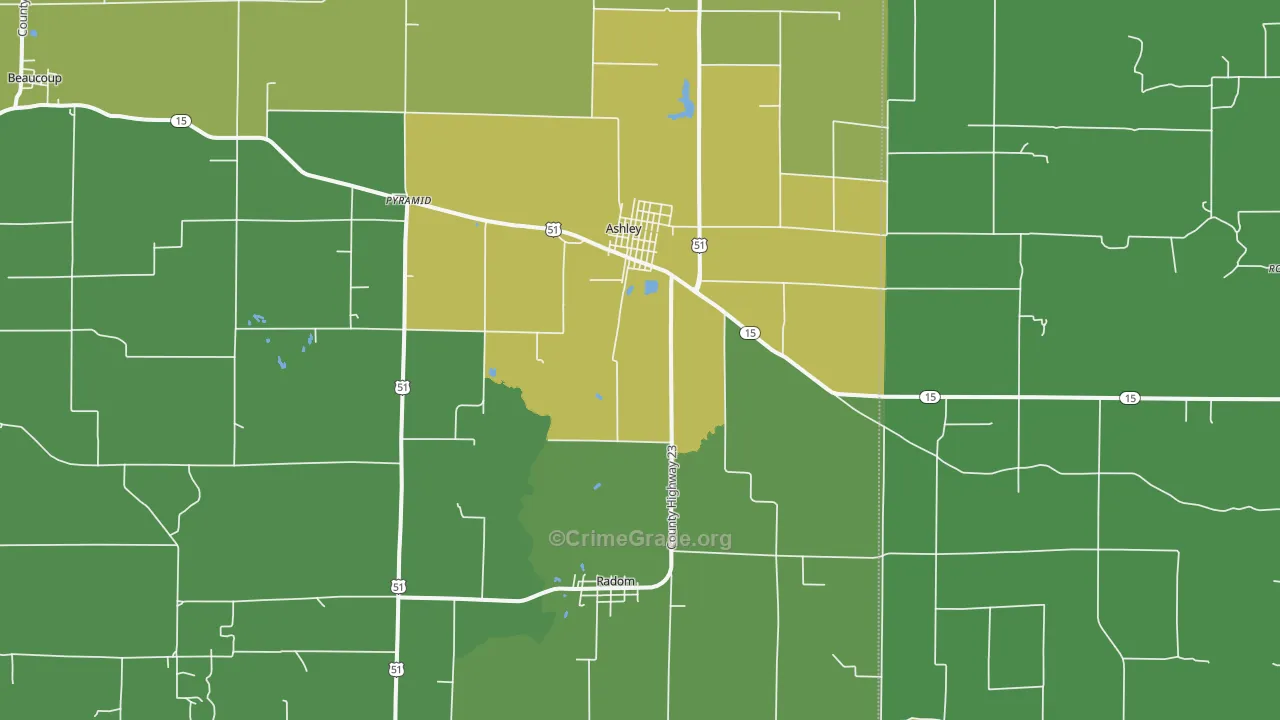 62808, IL Map of Drug-Related Crime Rates