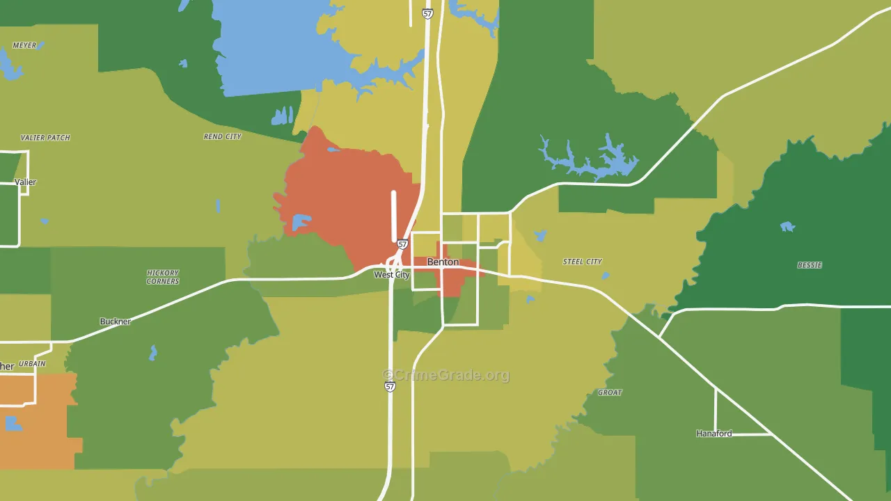 62812, IL Map of Drug-Related Crime Rates