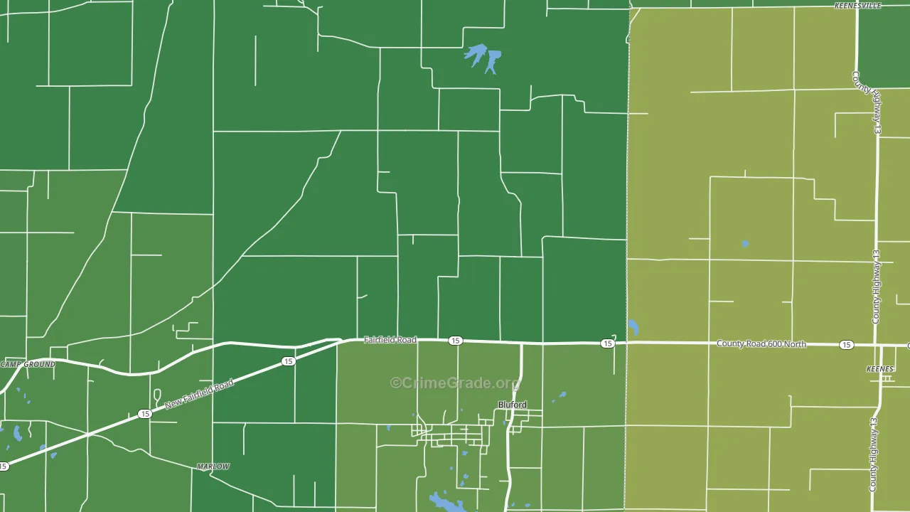 62814, IL Map of Drug-Related Crime Rates