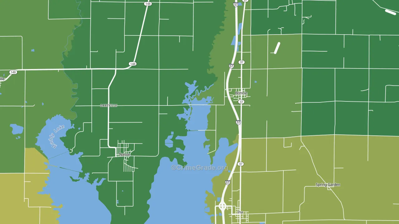62816, IL Map of Drug-Related Crime Rates
