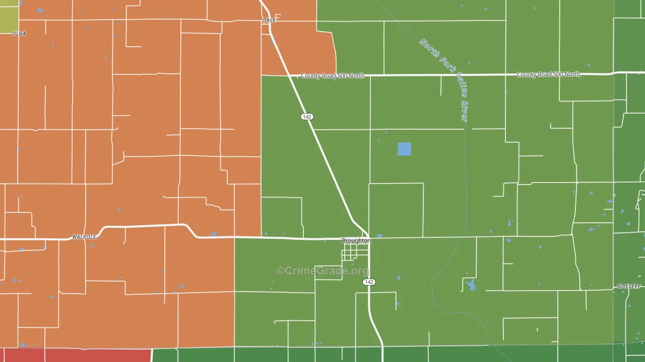 62817, IL Map of Drug-Related Crime Rates
