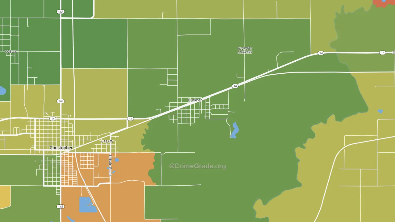62819, IL Map of Drug-Related Crime Rates