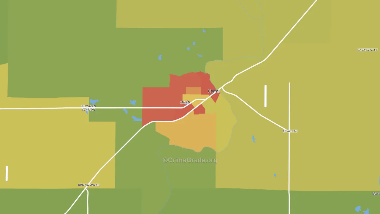 62821, IL Map of Drug-Related Crime Rates
