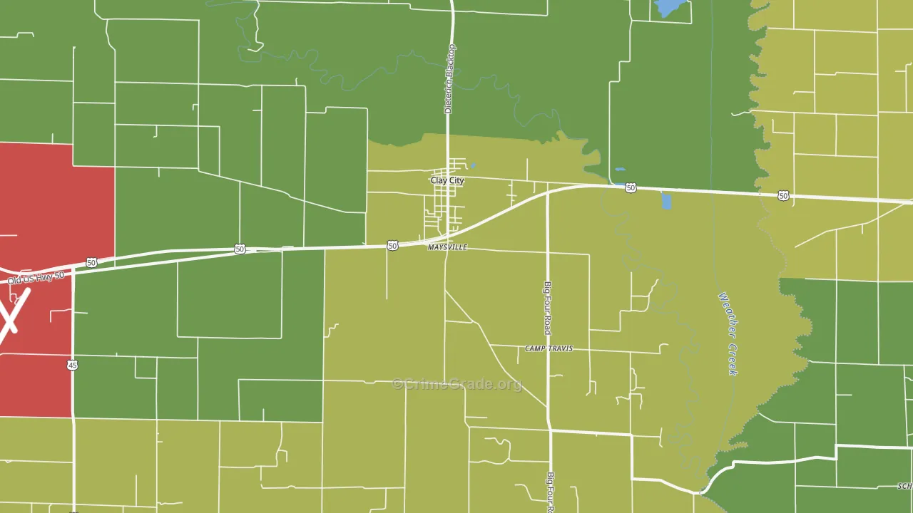 62824, IL Map of Drug-Related Crime Rates