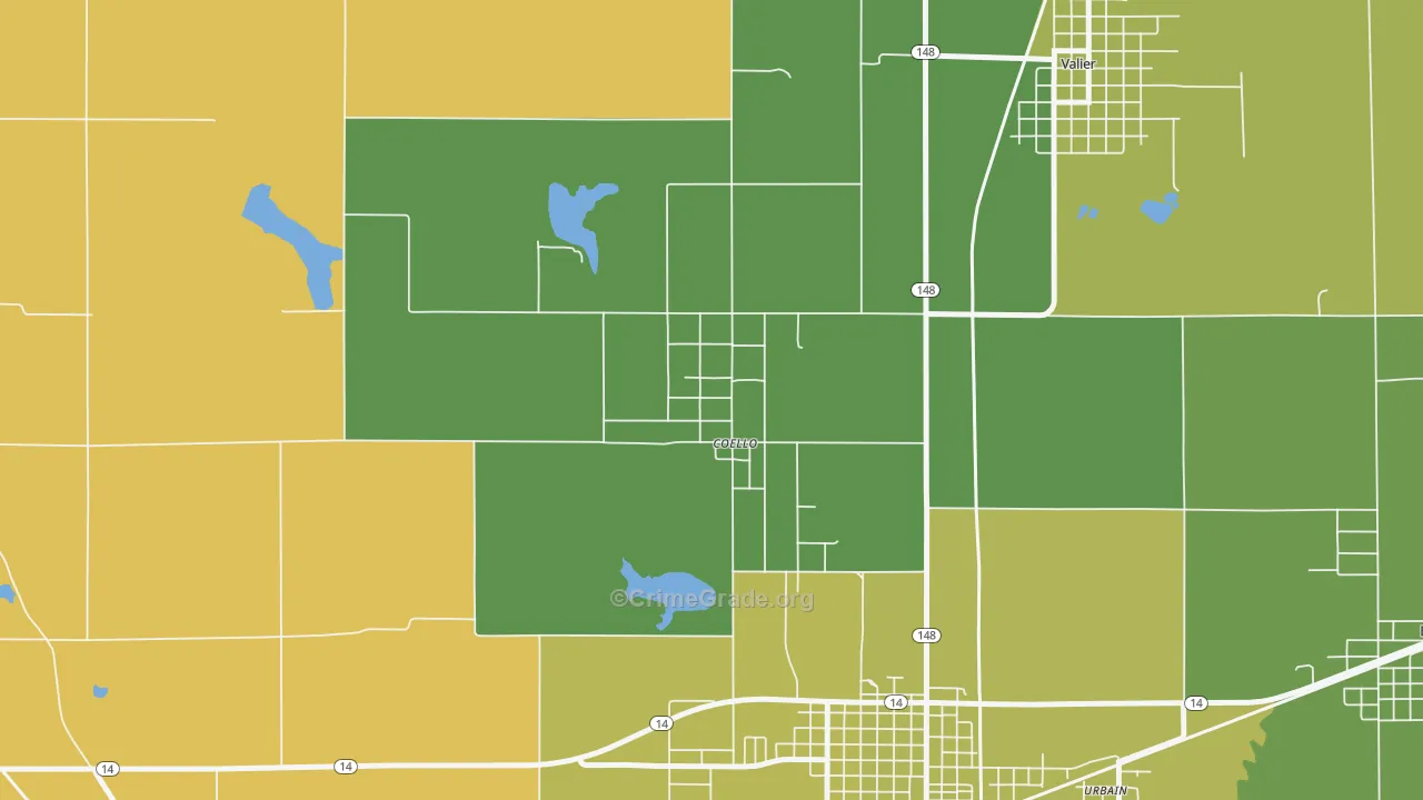 62825, IL Map of Drug-Related Crime Rates
