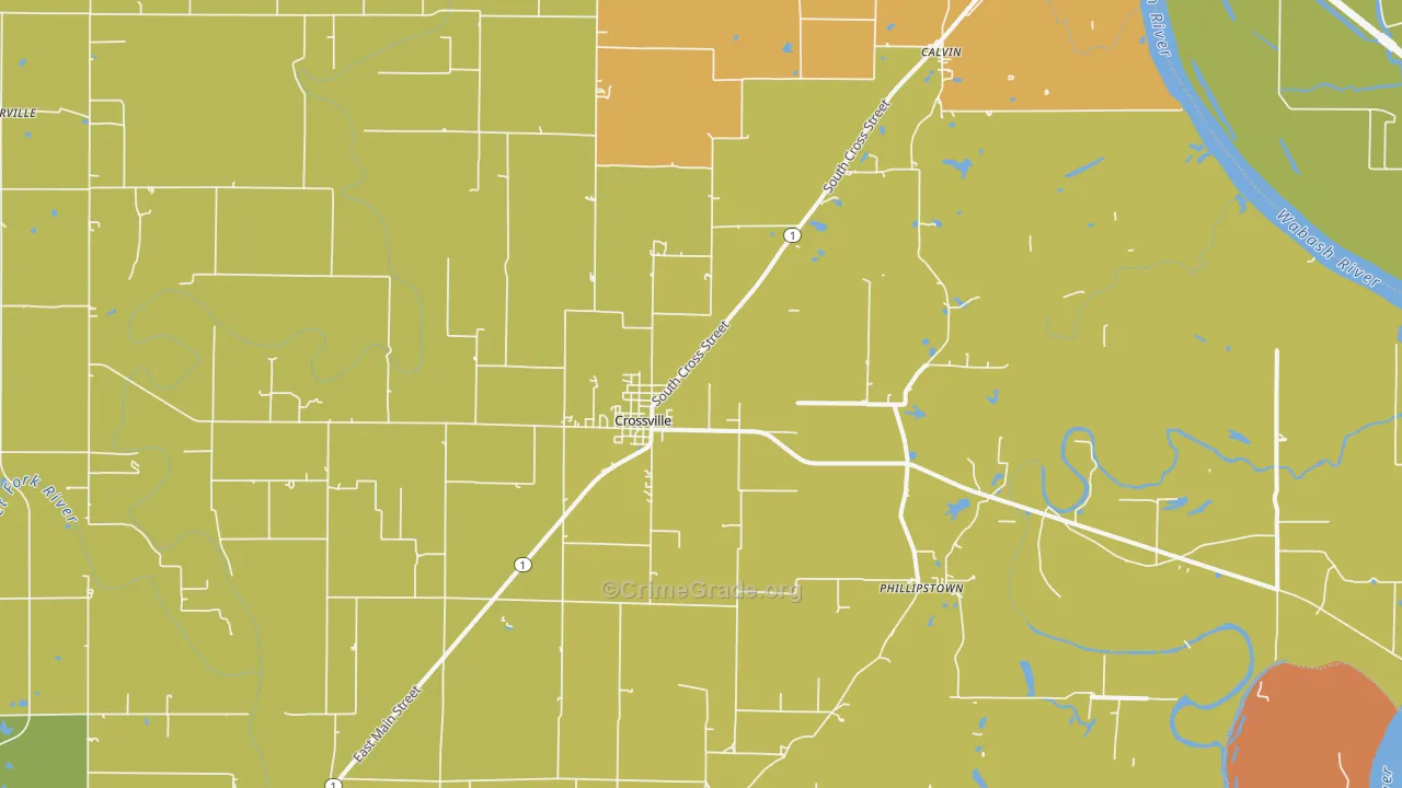 62827, IL Map of Drug-Related Crime Rates