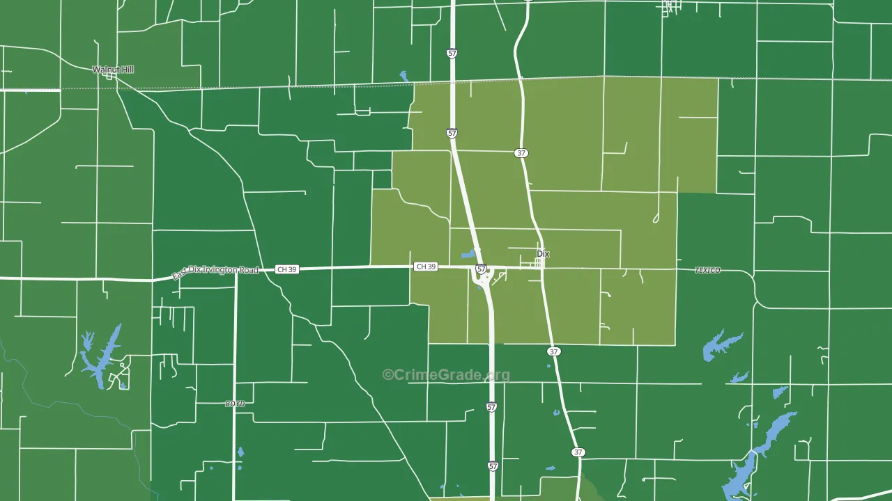62830, IL Map of Drug-Related Crime Rates