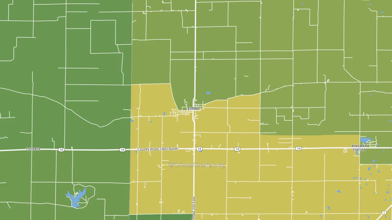 62835, IL Map of Drug-Related Crime Rates