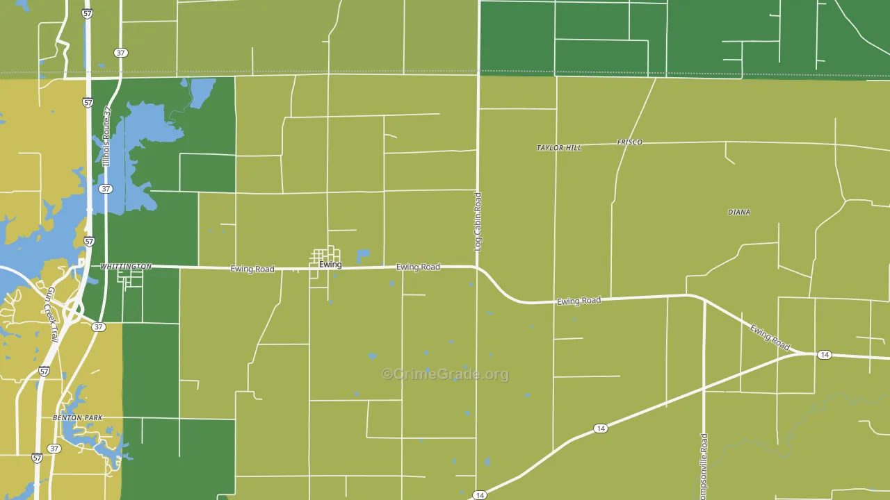 62836, IL Map of Drug-Related Crime Rates