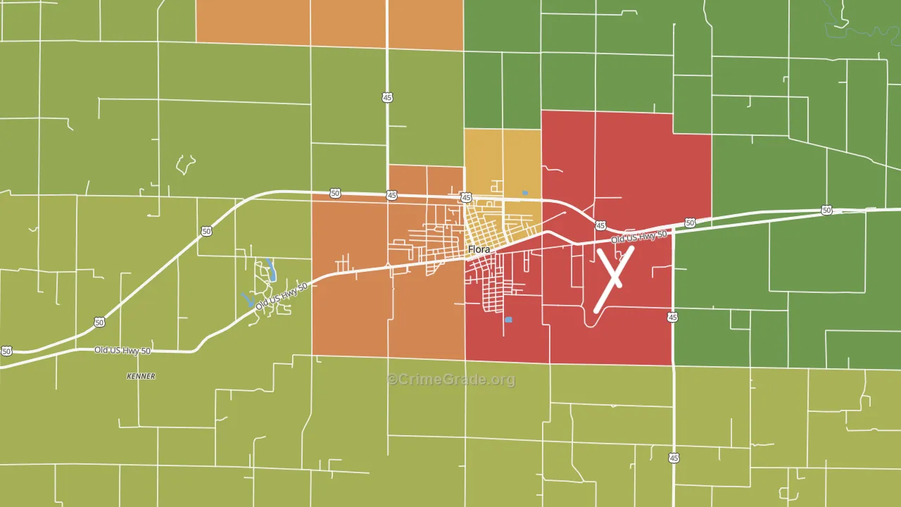 62839, IL Map of Drug-Related Crime Rates