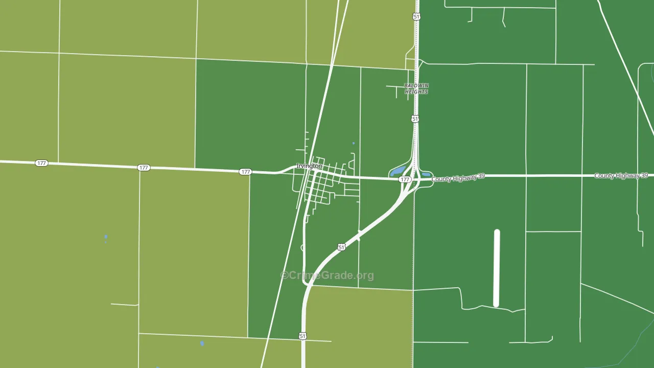 62848, IL Map of Drug-Related Crime Rates