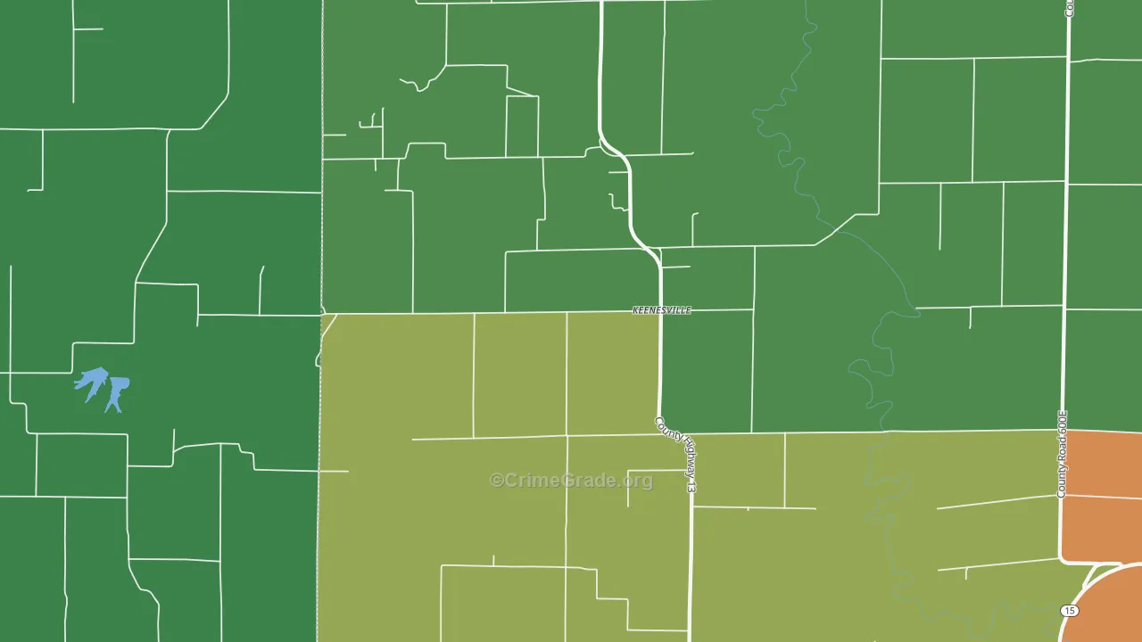 62851, IL Map of Drug-Related Crime Rates