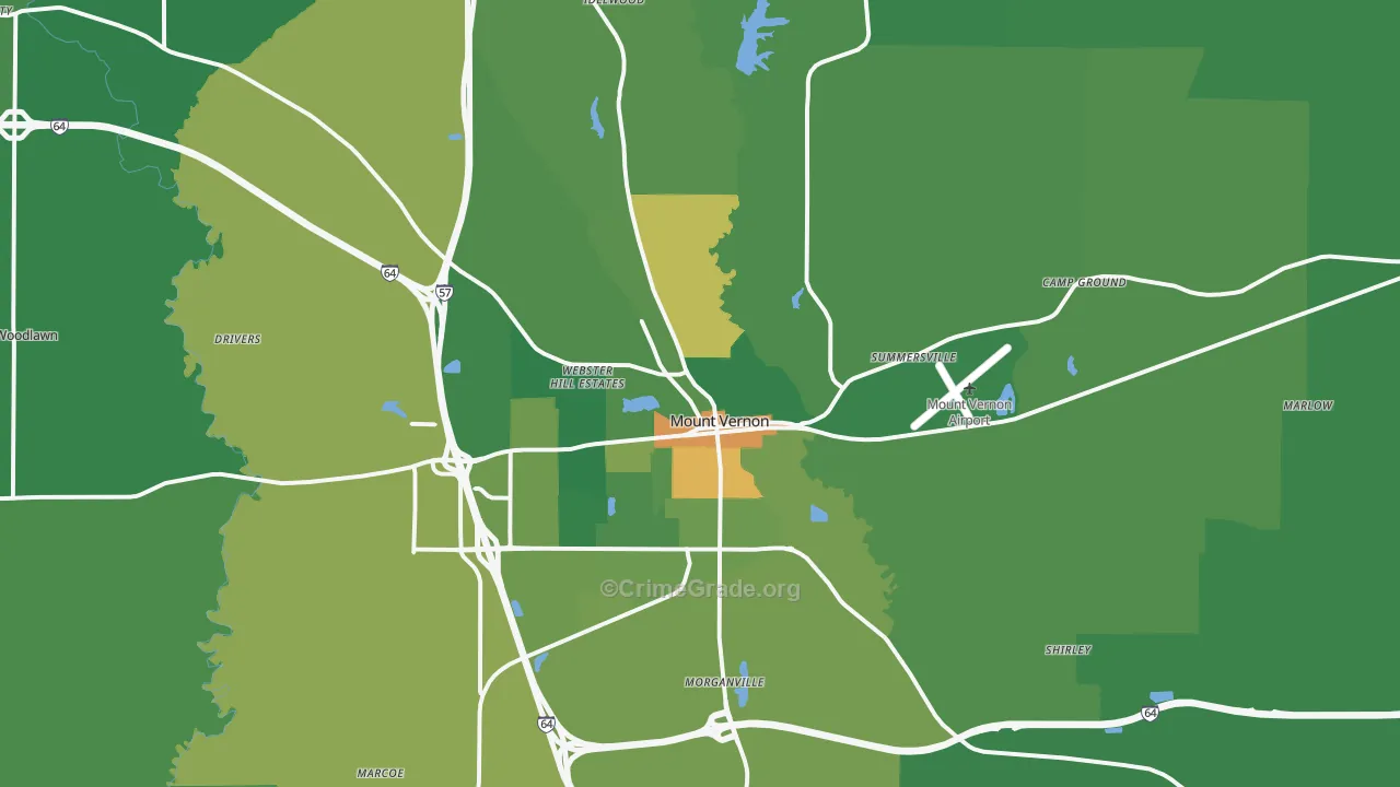 62864, IL Map of Drug-Related Crime Rates